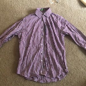 Magenta and white checkered print